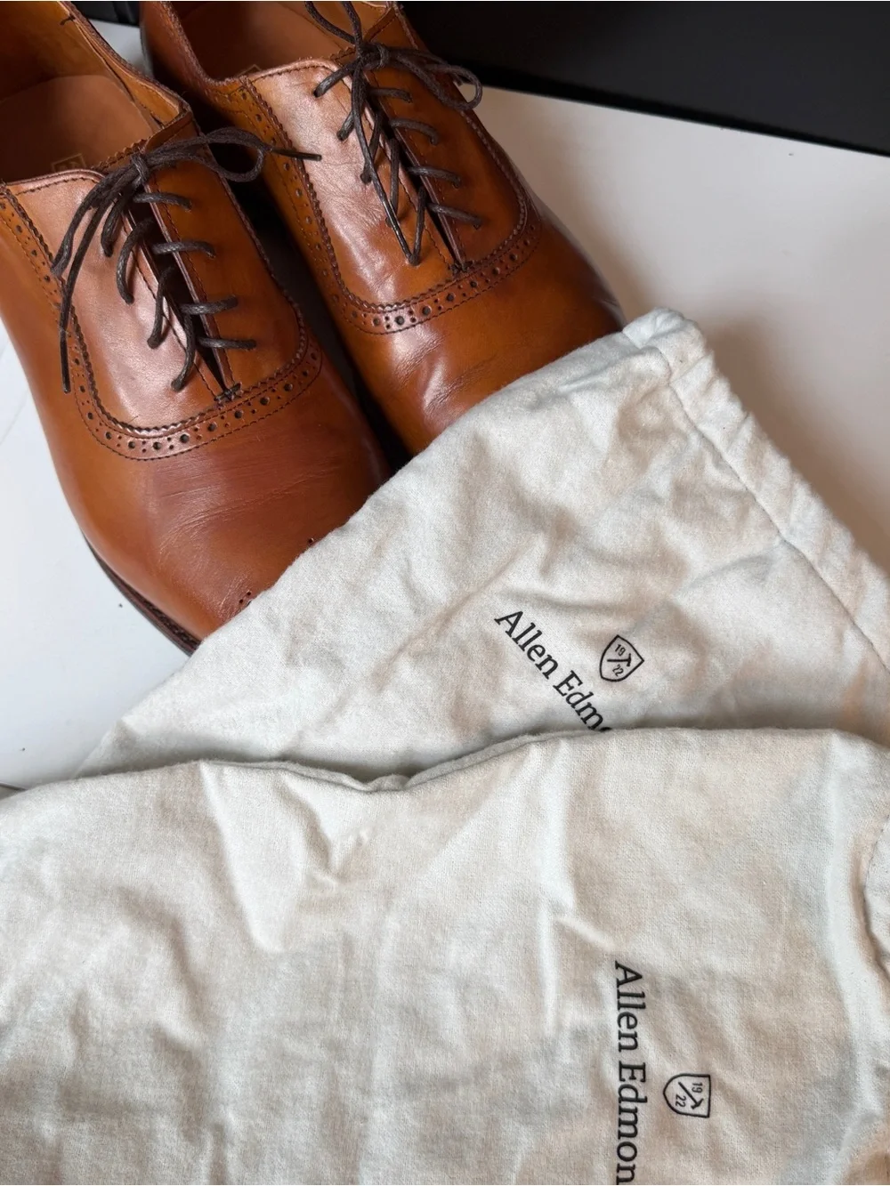Allen Edmonds Chestnut Brown Leather Brogue Oxfords